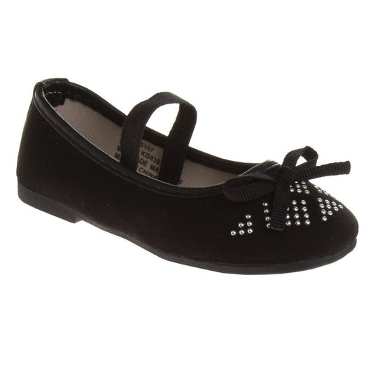 Kensie Girls Toddler Ballerina Dress Shoes with Straps for Better Fit - Mary Jane Ballet Flats