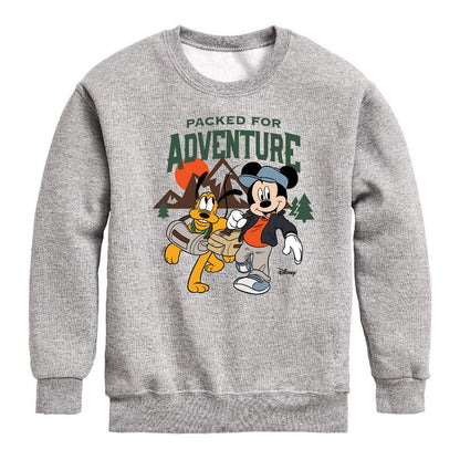 Boys' - Disney - Packed For Adventure Pluto Mickey Graphic Long Sleeve Fleece Sweatshirt