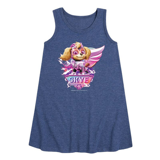 Girls' - Paw Patrol - Skye Lightning Graphic Sleeveless Aline Dress