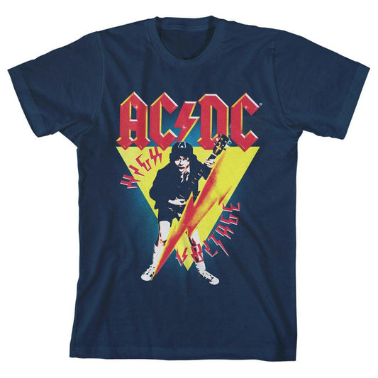 ACDC High Voltage Youth Boy's Navy T-Shirt