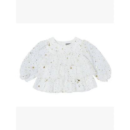 Girl Toddler's Star Printed Chiffon Blouse - Petit Confection