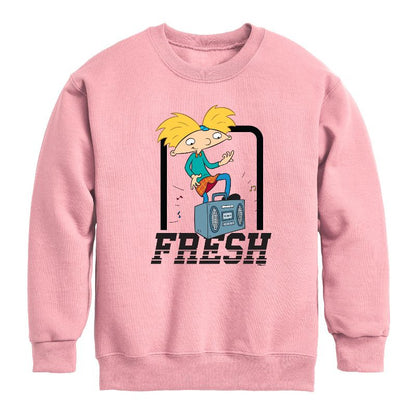 Boys' - Hey Arnold! - Fresh Arnold Graphic Long Sleeve Fleece Sweatshirt
