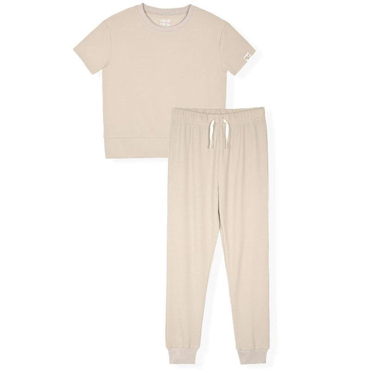 Sleep On It Boys 2-Piece Textured Jersey Short-Sleeve Jersey Pajama Pants Set
