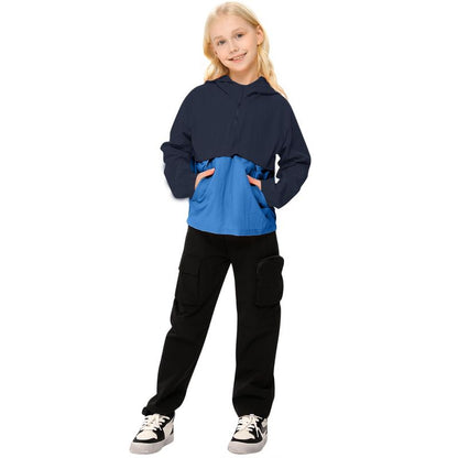 Kids Lightweight Packable Rain Jacket Waterproof Hooded Raincoats Windproof for Boys and Girls