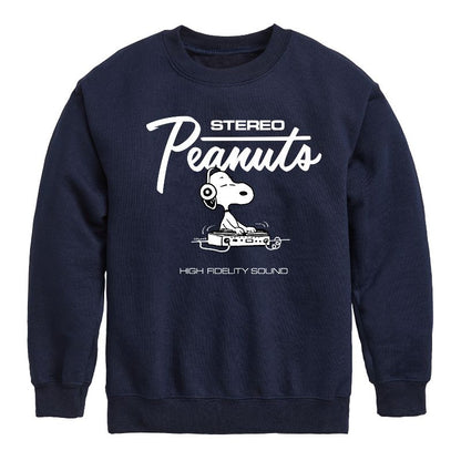Boys' - Peanuts - Stereo Snoopy Dj Graphic Long Sleeve Fleece Sweatshirt