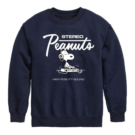 Boys' - Peanuts - Stereo Snoopy Dj Graphic Long Sleeve Fleece Sweatshirt