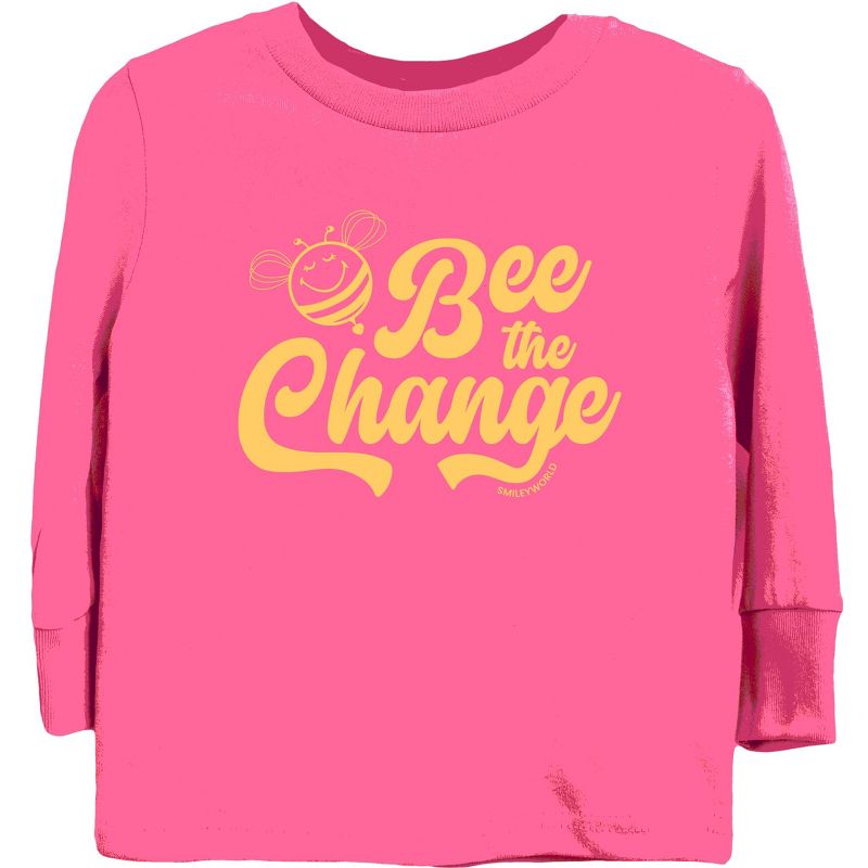 تي شيرت بأكمام طويلة للشباب من The Juniper Shop SmileyWorld Bee the Change