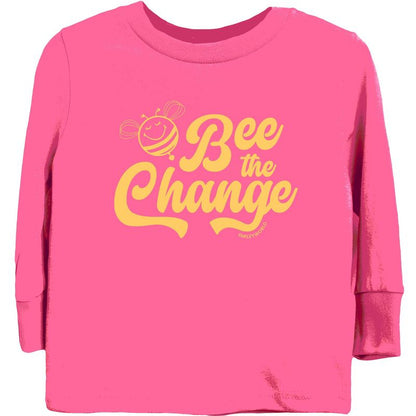 تي شيرت بأكمام طويلة للشباب من The Juniper Shop SmileyWorld Bee the Change