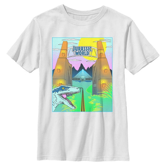 Boys Jurassic World Retro Park Gates T Shirt
