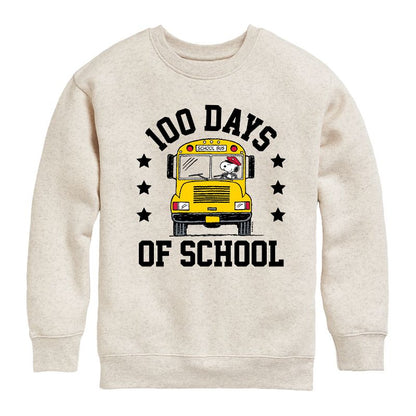Boys' - Peanuts - Snoopy One Hundred Days Of School Graphic Long Sleeve Fleece Sweatshirt