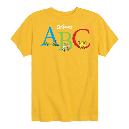 تي شيرت جرافيكي بأكمام قصيرة للأولاد - دكتور سوس - شخصيات كتاب ABC