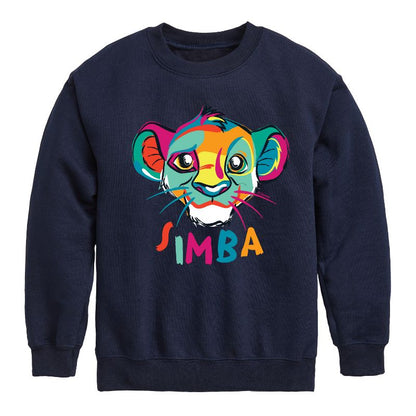 Boys' - Disney - Colorful Simba Graphic Long Sleeve Fleece Sweatshirt