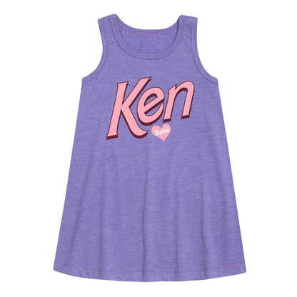 فستان باربي هارتس الجرافيكي بدون أكمام بتصميم خطي للبنات - باربي