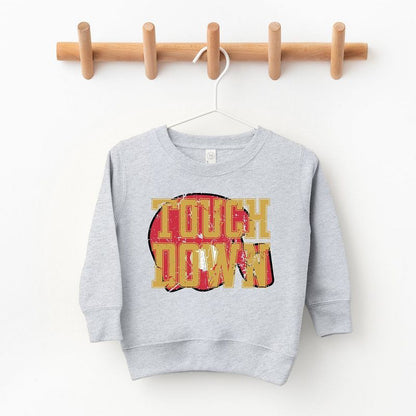 The Juniper Shop Touch Down Red Helmet Distressed Toddler Graphic Sweatshirt