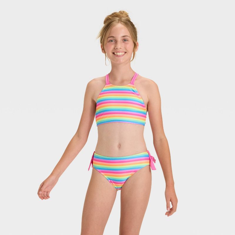 Girls' Beach House Striped Bikini Set - Cat & Jack™