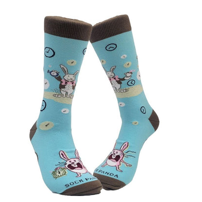 Time Bunny Rabbit Socks from the Sock Panda (Men's, Women's and Tweens Sizes)