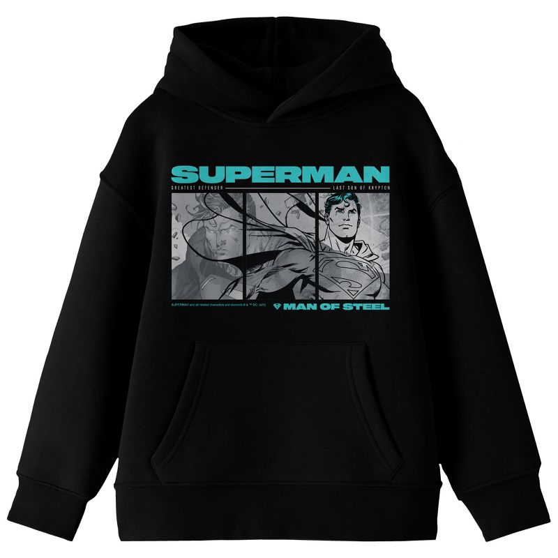 Superman Last Son Of Krypton Long Sleeve Youth Black Hooded Sweatshirt