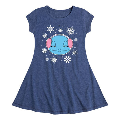 Girls' - Pokémon - Squirtle And Snowflakes Fit & Flair Cap Sleeve Dress