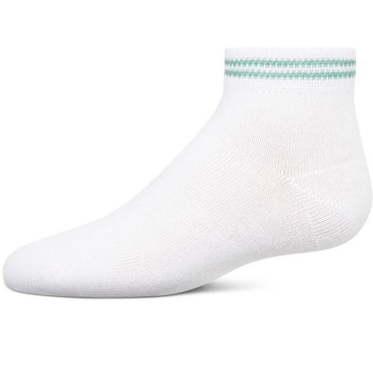 Memoi Girls' Ziggy Double Ring Cotton Blend Anklet Sock