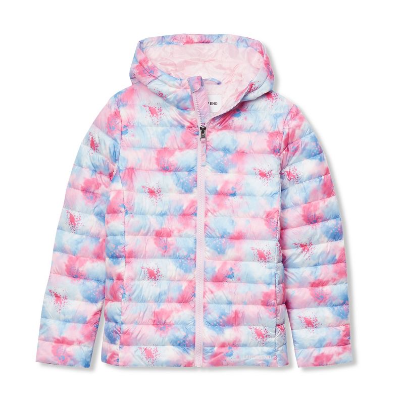 جاكيت Lands' End Kids ThermoPlume القابل للطي والمزود بغطاء رأس