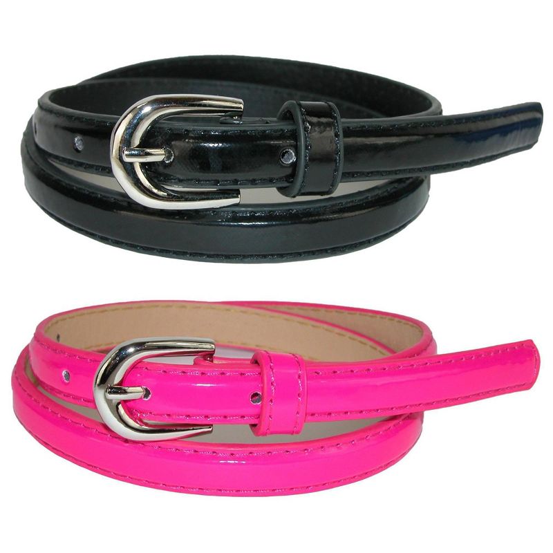 CTM Kid's Skinny Dress Belt (Pack of 2 Colors)