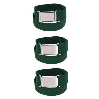 CTM Kids' Adjustable Elastic Belt with Magnetic Buckle (Pack of 3)
