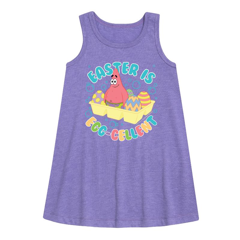 فستان بناتي بدون أكمام بتصميم هندسي من سلسلة "سبونج بوب سكوير بانتس" - "إيستر إز إيج"