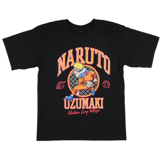 Seven Times Six Naruto Shippuden Boys' Uzumaki Hidden Leaf Village nice T-Shirt Black