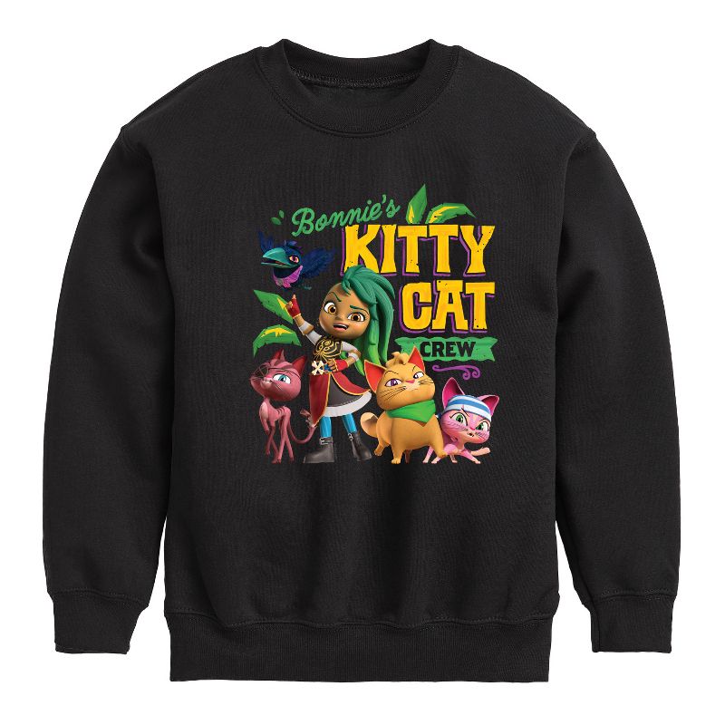 Boys' - Santiago of The Seas - Kitty Cat Crew Graphic Long Sleeve Fleece Sweatshirt