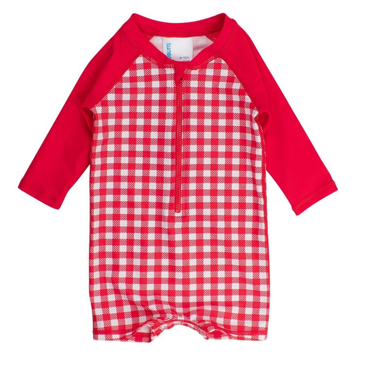 RuggedButts Baby/Toddler Boys UPF50+ Long Sleeve One Piece Rash Guard