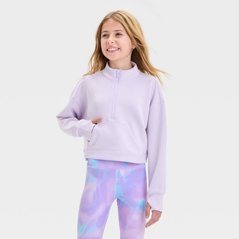 Girls' Airy Sleek 1/2 Zip Sweatshirt - All In Motion™