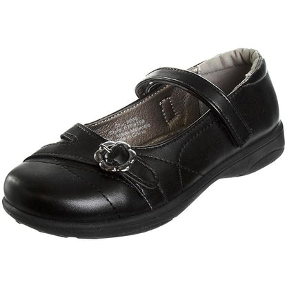 French Toast Toddler Girls School Shoes with Buckle Flower Details