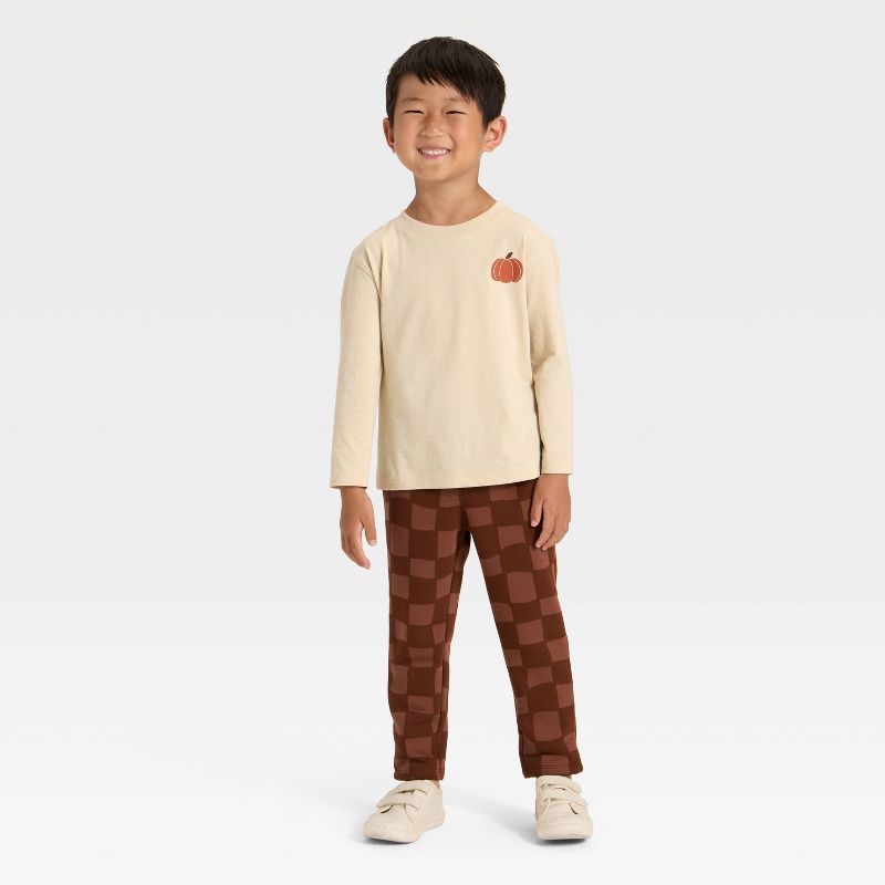 طقم قميص وبنطال فرنسي بأكمام طويلة من Pumpkin Spice للأولاد الصغار - Cat &amp; Jack™ Khaki