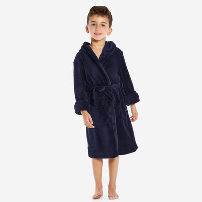 Leveret Kids Fleece Solid Color Hooded Robe (Part 2)