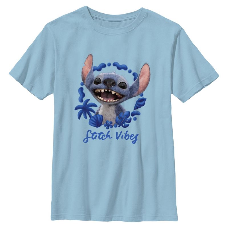 Boys Lilo & Stitch Happy Alien Vibes T Shirt