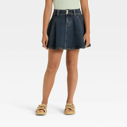 Girls' Pleated Denim Mini Skirt - art class™