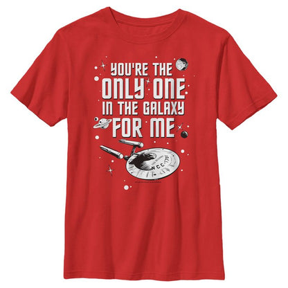 Boy's Star Trek Valentine's Day Your The Only One In The Galaxy For Me T-Shirt