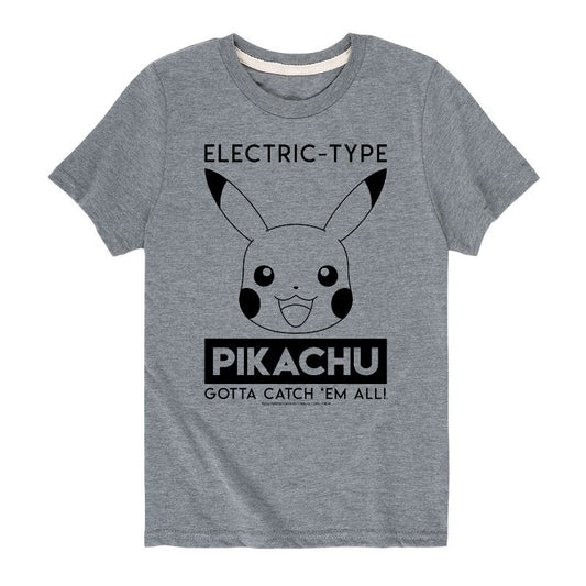 Boys' - Pokémon - Electric Type Pikachu Short Sleeve Graphic T-Shirt