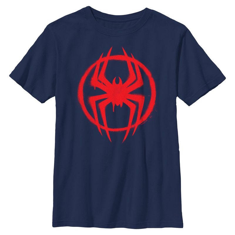 Boys Marvel: Spider-Man: Across the Spider-Verse Graffiti Red Logo T Shirt