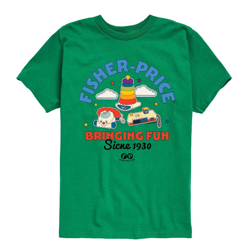 تي شيرت جرافيكي بأكمام قصيرة للأولاد من فيشر برايس - ألعاب تجلب المرح منذ عام ١٩٣٠