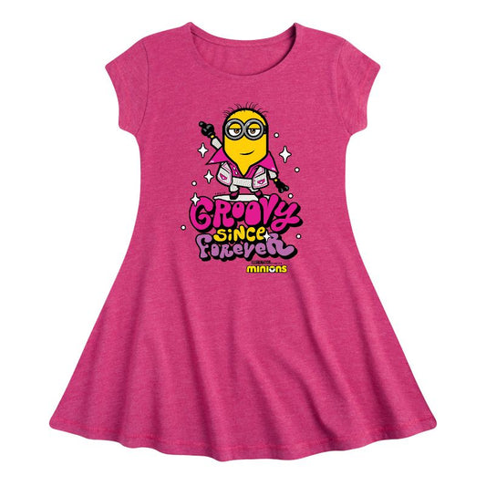 Girls' - Despicable Me Minions - Groovy Since Forever Fit & Flair Cap Sleeve Dress
