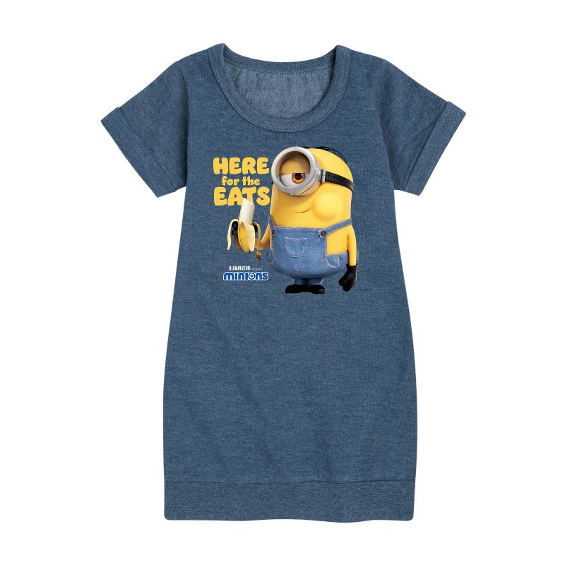 فستان صوف بأكمام قصيرة من مجموعة Despicable Me Minions للفتيات - Only Here For The Eats