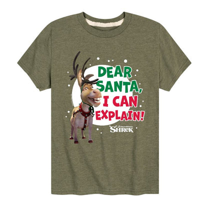 Boys' - Shrek - Dear Santa I Can Explain Short Sleeve Graphic T-Shirt