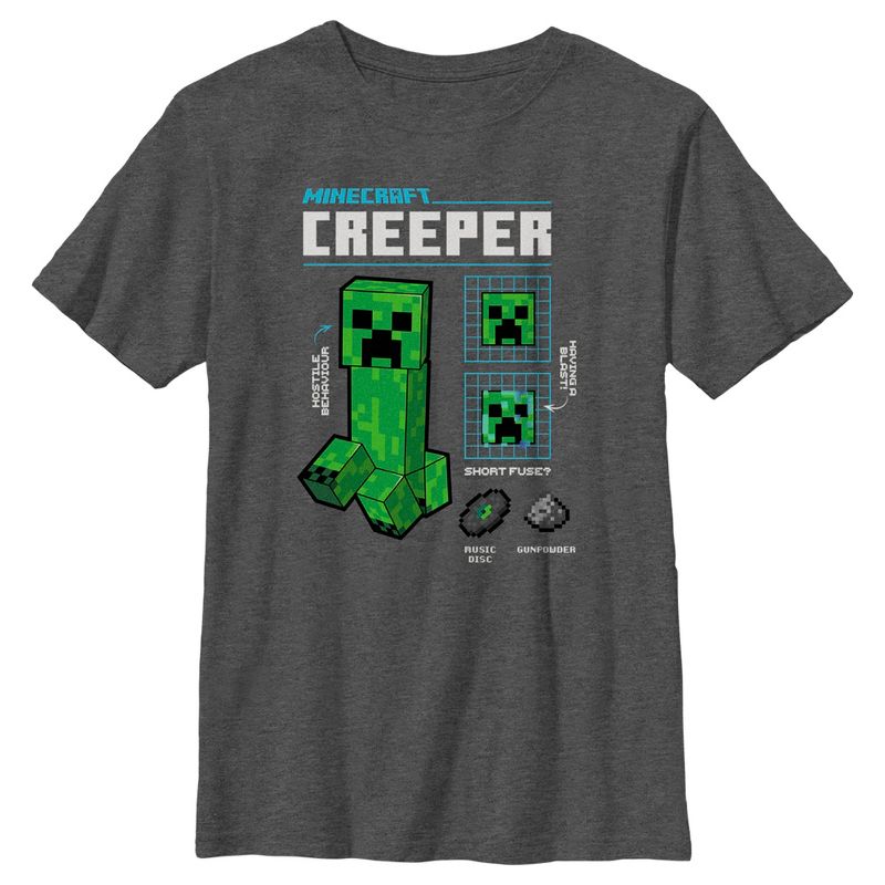 تي شيرت Minecraft Creeper Graph للأولاد
