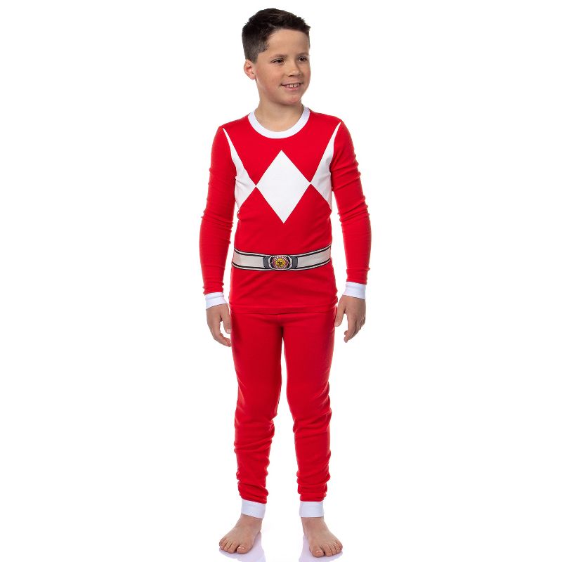Power Rangers Boys' Red Ranger Classic Character Costume Sleep Pajama Set Red