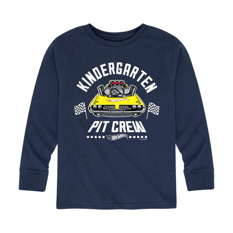Boys' - Hot Wheels - Pit Crew Kindergarten Long Sleeve Graphic T-Shirt