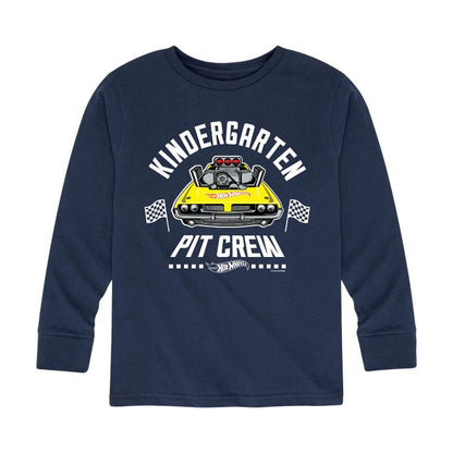 Boys' - Hot Wheels - Pit Crew Kindergarten Long Sleeve Graphic T-Shirt