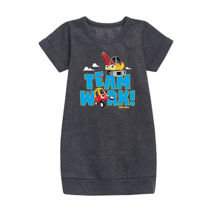 Girls' - Little Tikes - Teamwork Makes the Dream Work Graphic Short Sleeve Fleece Dress