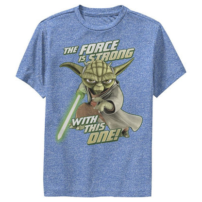 تي شيرت أداء قوي من Star Wars: The Clone Wars للأولاد من Yoda Force Is Strong