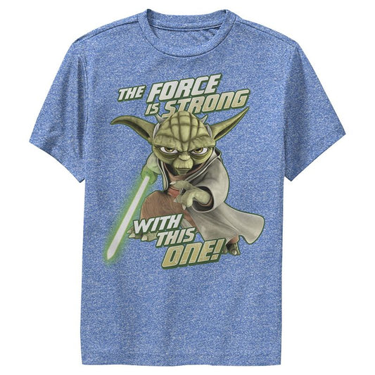 تي شيرت أداء قوي من Star Wars: The Clone Wars للأولاد من Yoda Force Is Strong